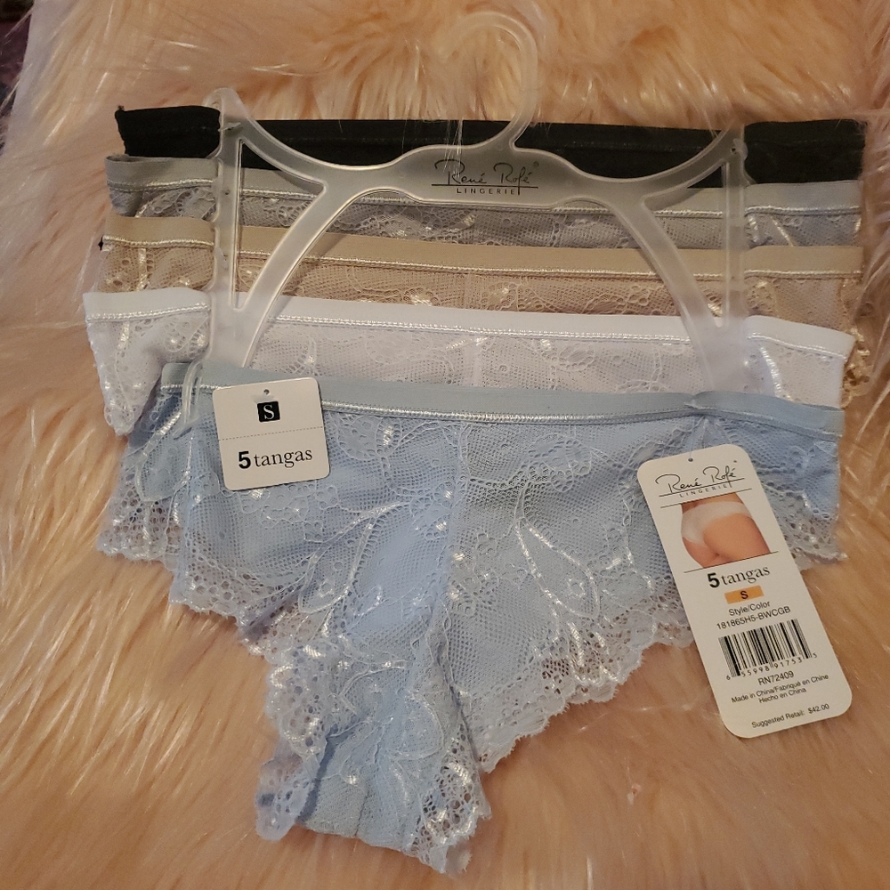NEW Rene Rofe 5 pack cheeky tangas panties size sm